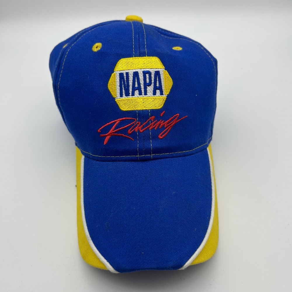 NAPA Racing Michael Waltrip MWR NASCAR Hat Blue Yellow Adjustable Strapback Cap‎